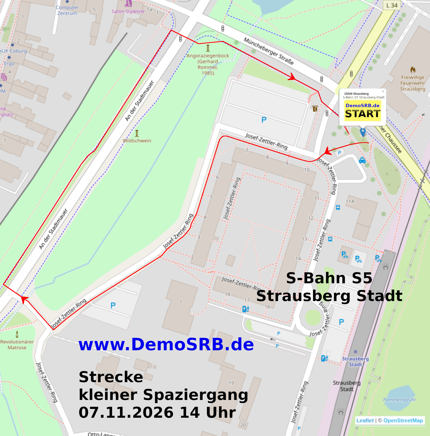 Strecke kleiner Spaziergang  07.11.2026